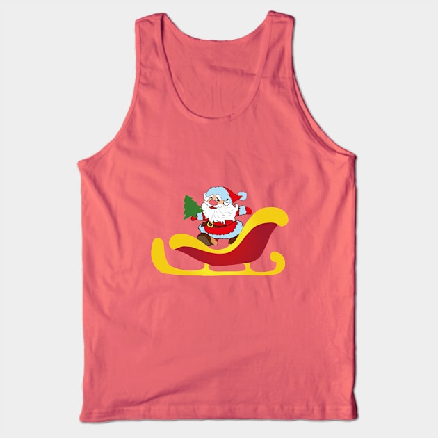 Santa Claus in sleigh Tank Top by RipaDesign